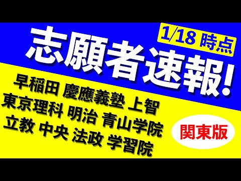 現代経済学科 【志願者速報2021】早慶上理・GMARCHの志願者数  ※1月18日時点