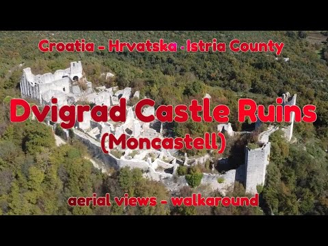Aerial views - Walkaround : Dvigrad Ruins Moncastell : Istria County Croatia Hrvatska