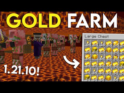 NEW UPDATED Minecraft 1.21.10 GOLD FARM TUTORIAL