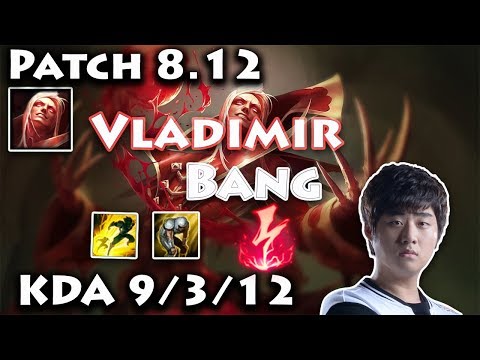 SKT Bang Vladimir Vs Lucian Patch 8.12 KDA 9/3/12
