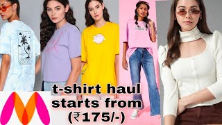 MYNTRA CASUAL T-SHIRT UNDER 500/- HAUL FOR COLLEGE GIRLS START FROM👉(175/-)//TRY ON HAUL//BWF