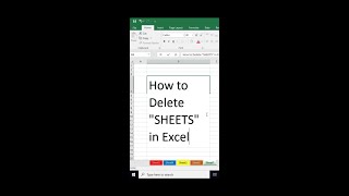 How to Delete #SHEETS in #EXCEL Try this. (Shortcut #2)