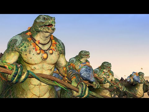 LIZARDMEN and WOOD ELVES vs CHAOS DWARFS and WARRIORS OF CHAOS - TotalWar Warhammer 3