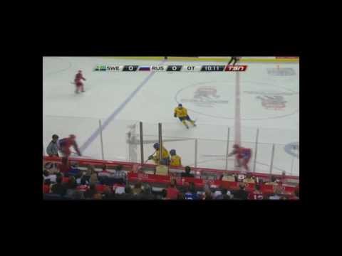 WJC Final 2012 - Sweden vs Russia 1-0 Sudden death goal Mika Zibanejad