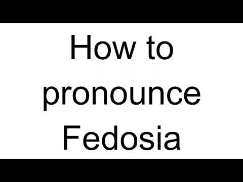 How to Pronounce Fedosia (Romanian)
