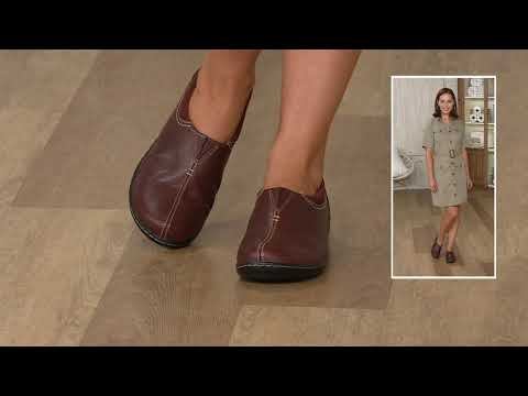 Clarks Collection Leather Slip-On Shoes- Ashland Joy on QVC