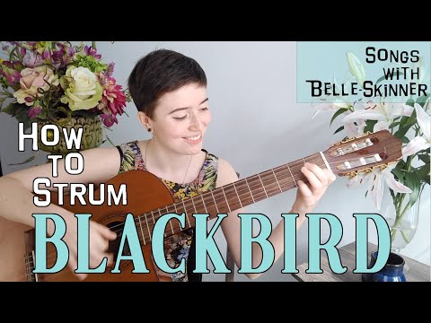 How to Strum Blackbird - with 2 Fingers like Paul McCartney - Beatles guitar lesson / tutorial