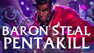 BARON STEAL & Lucian 1v5 Pentakill! League of Legends