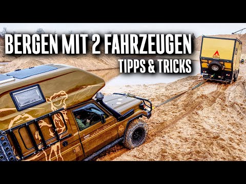 4x4 Fahrzeug festgefahren: die richtige Offroad Bergetechnik | Teil 5: Bergen mit 2 Fahrzeugen