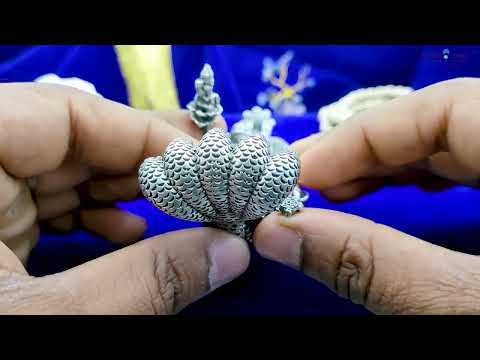 Lord Vishnu Idol (Murti) Sleeping Posture in Pure Silver video