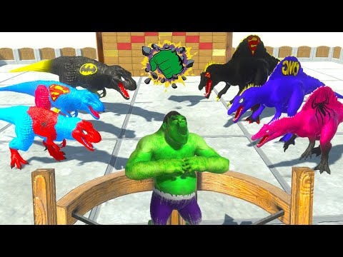 HULK GORO vs DINOSAURS BATTLE COMPETITION - Animal Revolt Battle Simulator