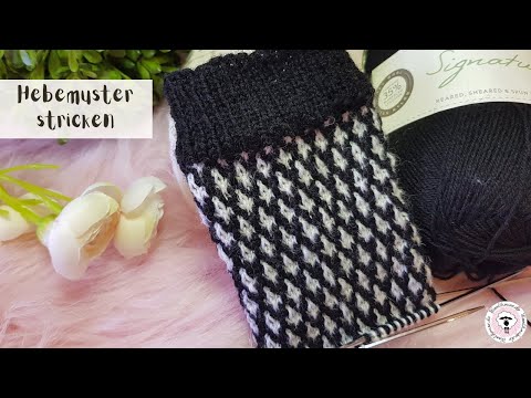 Socke stricken im Hebemuster // Schwarz-Weiß // Zweifarbige Socke // Teil 1