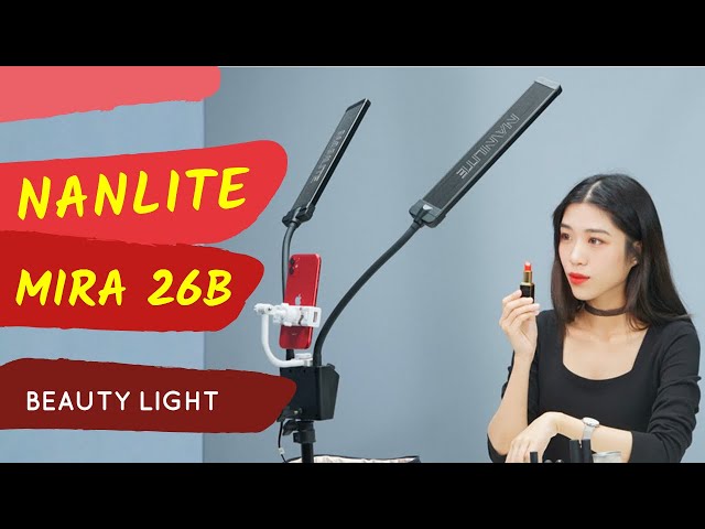 Nanlite Mira 26B Dual Flex Arm Beauty Light With USB Power Passthrough And Light Stand