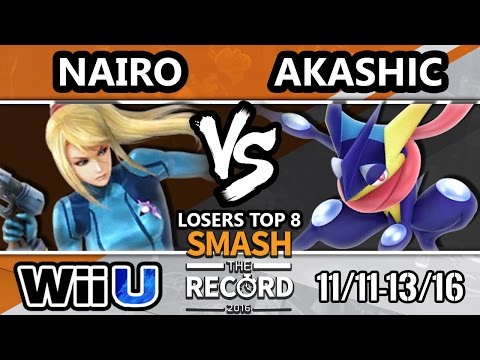 STR 2016 Smash 4 - NRG | Nairo (ZSS) Vs. Akashic (Greninja) SSB4 Losers Top 8 - Smash Wii U