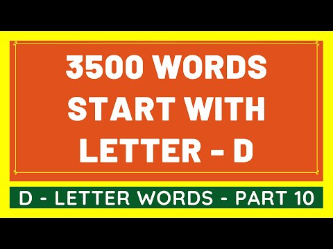 3500 Words That Start With D #10 | List of 3500 Words Beginning With D Letter [VIDEO]