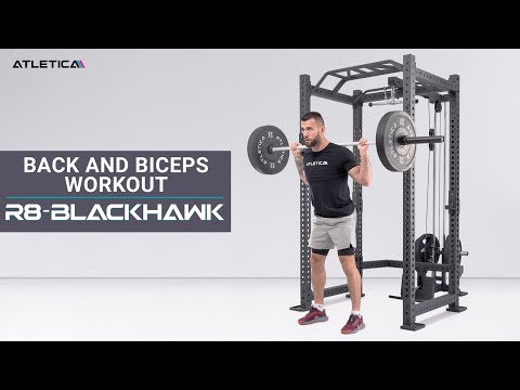 Back аnd Biceps Workout. ATLETICA Studio-quality fitness equipment - BlackHawk Power Rack R8-Serie