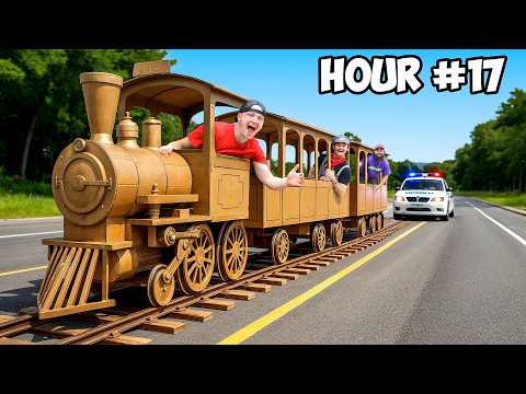 Driving 100 Hours In A Cardboard Train!