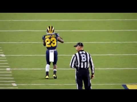 Norfleet pumping up the Michigan Football crowd