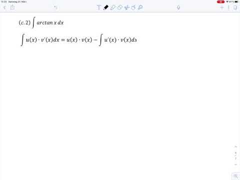 Übungsblatt2 Aufgabe c2 - Integration per Substitution und partieller Integration