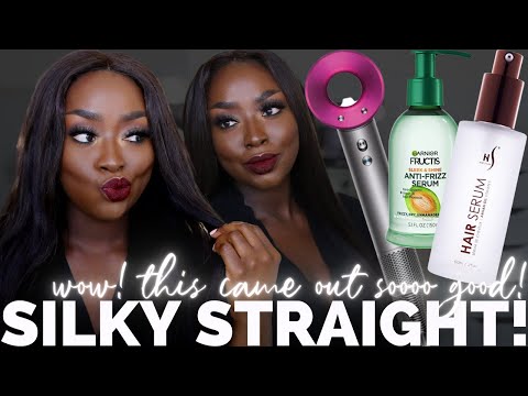 I TRIED THE BONE STRAIGHT SLEEK FRIZZ FREE HAIR 4x4 LACE FRONTAL WIG - DID IT WORK?! | MenaAdubea