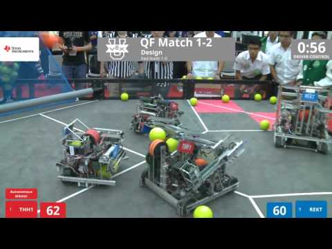 VEX Worlds 2016 - VEX U - Design - QF 1-2 (THH1) 279 vs 197 (REKT)