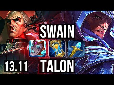 SWAIN vs TALON (MID) | 3.4M mastery, 1500+ games, 10/2/12 | KR Master | 13.11