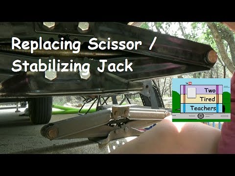 Demonstration of How to Replace RV Scissor Jacks / Stabilizing Jacks