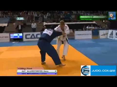 European Judo Championhips U20 Lommel 2011 Final +100kg ALLERSTORFER (AUT)-MATIASHVILI (GEO)