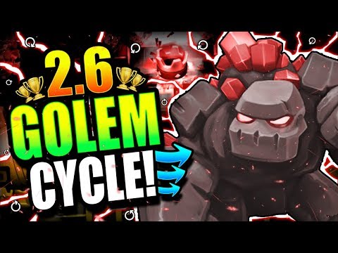 FASTEST GOLEM CYCLE EVER!! INSANE 2.6 CYCLE DECK!! Clash Royale Golem Deck