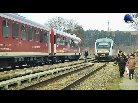 Doua Trenuri de Calatori/Two Passenger Trains in Gara Bratca Station - 25 February 2018