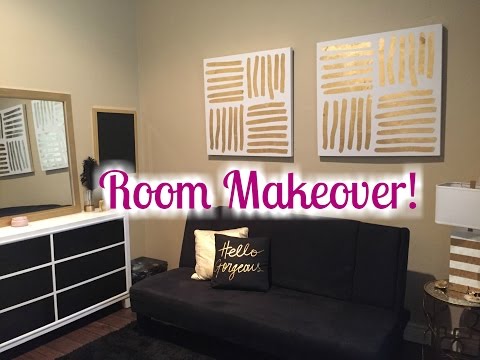 ROOM MAKEOVER 2016 | Black, White, Gold Theme! Video