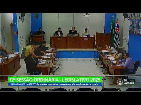 12ª Sessão Ordinária - 2025 - Câmara Municipal de Fernando Prestes