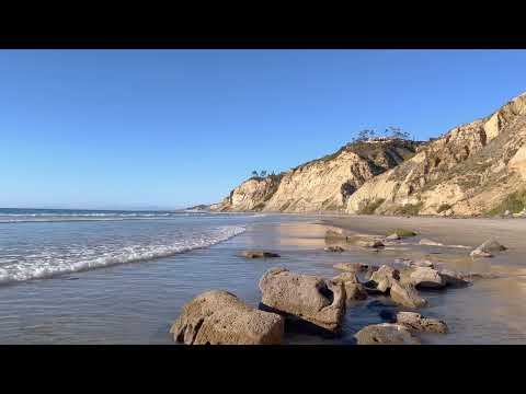 Stunning Beach Ambiance with Relaxing Ocean Sounds - La Jolla California Beach - Nature ASMR