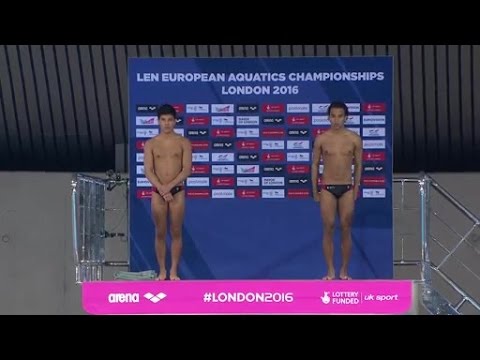 With stadium speaker - European Diving Championships - London 2016 - Men's 10m Platform Syncro Final