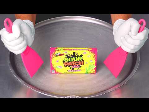 How To Turn SOUR PATCH Kids Into Watermelon Ice Cream Rolls | ASMR