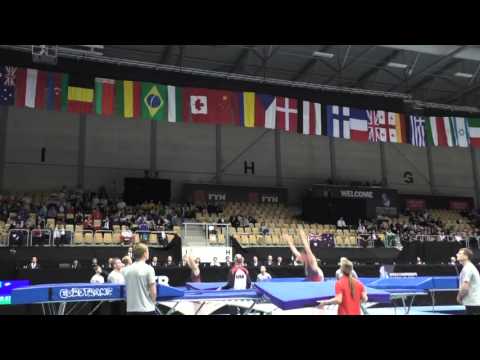 Logan Dooley/Steven Gluckstein - Compulsory - Synchro - 2015 World T&T Championships Qualifying