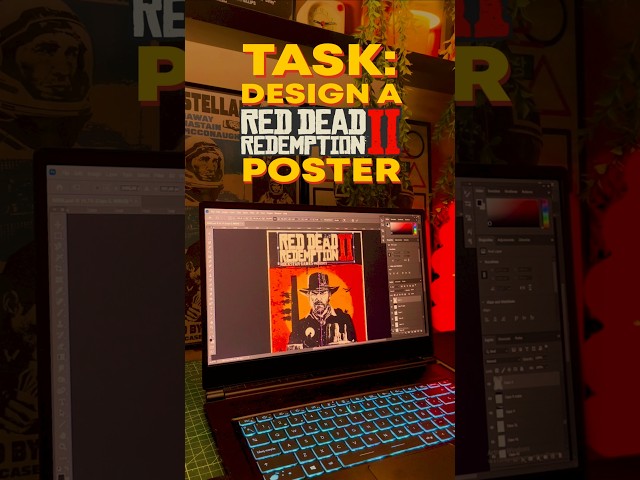 Vídeo relacionado con RDR2 - Póster artístico para pared, lienzo de videojuegos, impresiones estéticas, 40 x 60 cm, sin marco (D)