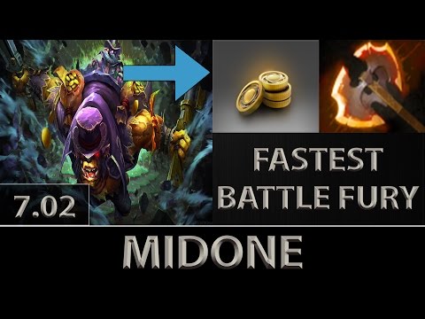 MidOne [Alchemist] Fast Farm ► 7min Battle Fury ► Dota 2 7.02