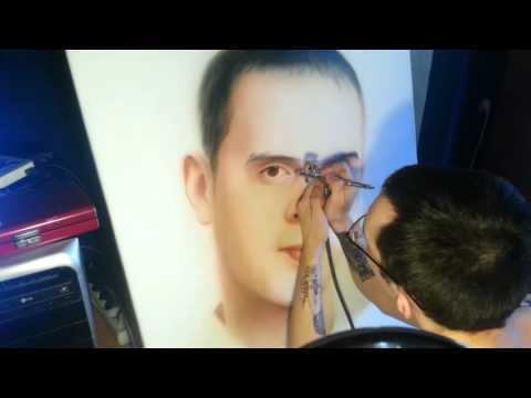 Портрет аэрографом. Airbrush portrait by Sergey Dolgikh.