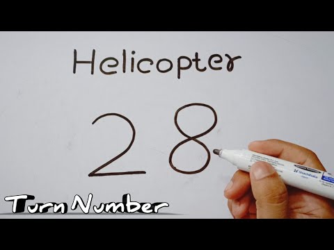 How To Turn Number 28 Into A Helicopter || How To Draw A Helicopter (Flying) Easy Step By Step