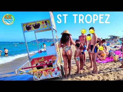 Beach Walk Saint Tropez 4K 🧡 August 2022 🌞