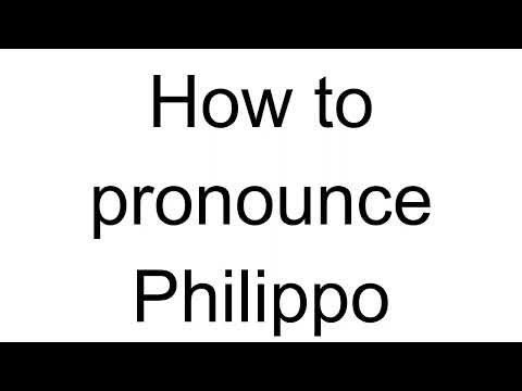 How to Pronounce Philippo (German)