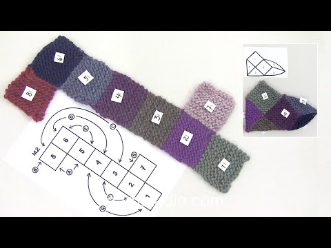 How to assembly slippers with squares following a chart