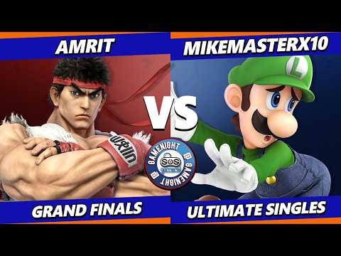 SOS Game Night 83 GRAND FINALS - Amrit (Ryu) Vs. MikeMasterX10 (Luigi) Smash Ultimate - SSBU