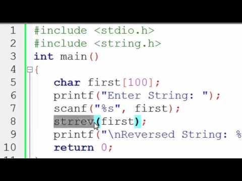Reverse String using strrev function