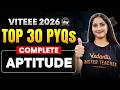TOP 30 Most Expected PYQs Of VITEEE Complete APTITUDE VITEEE 2026 Diksha Mam