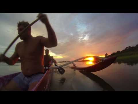 OC6 Workout - Intervals, a sunrise, a rainbow, glassy waters, and some outrigger magic