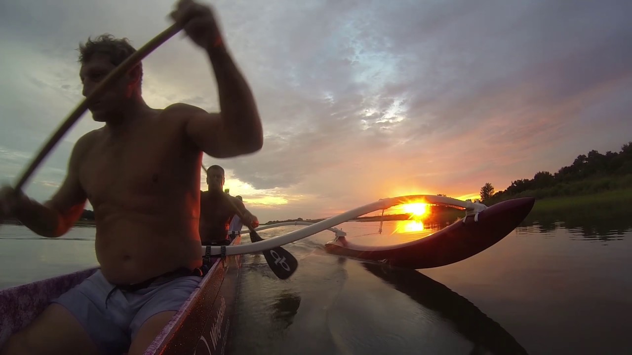 OC6 Workout - Intervals, a sunrise, a rainbow, glassy waters, and some outrigger magic