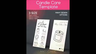 Printable Candle Care Card Template | Editable Instruction Card design | Downloadable Product Card