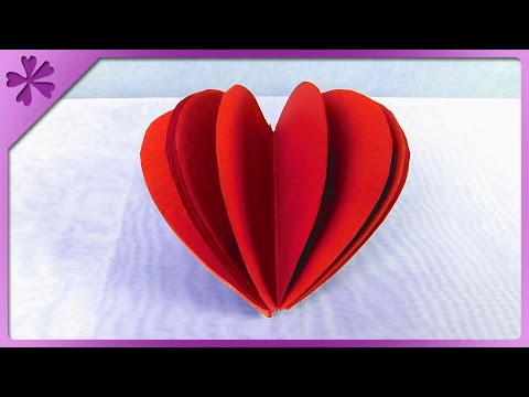 DIY 3D paper heart (ENG Subtitles) - Speed up #305